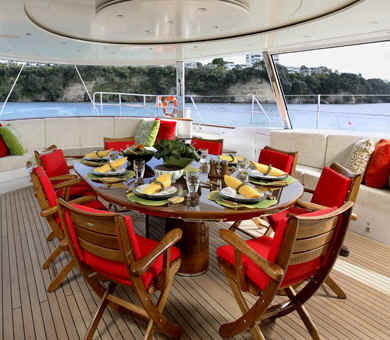 Sailing yacht Q outdoor dining